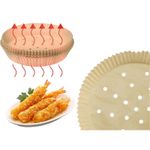 Market - Curatenie si intretinere casa - Produse bucatarie - Pungi si folii alimentare - Set 100 forme din hartie Air Fryer Beper C103ACC001, Diametru 20 cm, Hartie de copt, Biodegradabile, Maro - Infinity.ro