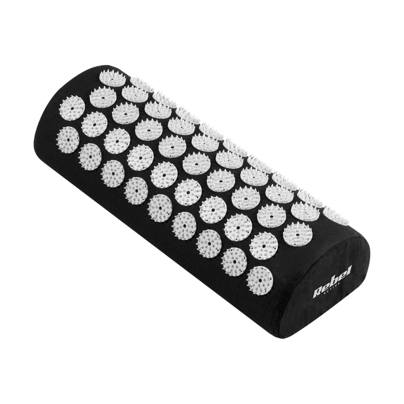 Sport si Outdoor - Fitness - Aparate fitness - Accesorii aparate fitness - Covor de acupresura cu pernuta, Rebel Active, 72x42cm, 210 rozete, 54 rozete pe pernuta, gri - Infinity.ro