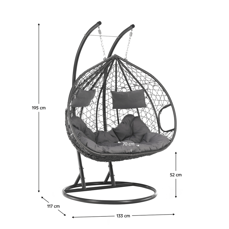 Casa si Gradina - Gradina si terasa - Mobilier exterior - Scaune si sezlonguri gradina - Scaun agatat, gri, DALVEA 2 NEW - Infinity.ro