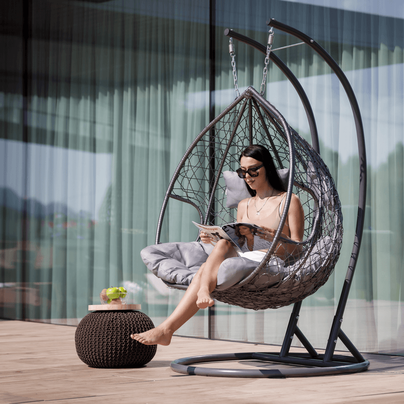 Casa si Gradina - Gradina si terasa - Mobilier exterior - Scaune si sezlonguri gradina - Scaun agatat, gri, DALVEA 2 NEW - Infinity.ro