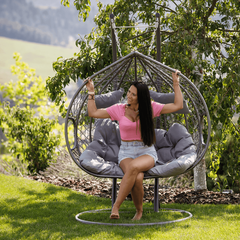 Casa si Gradina - Gradina si terasa - Mobilier exterior - Scaune si sezlonguri gradina - Scaun agatat, gri, DALVEA 2 NEW - Infinity.ro