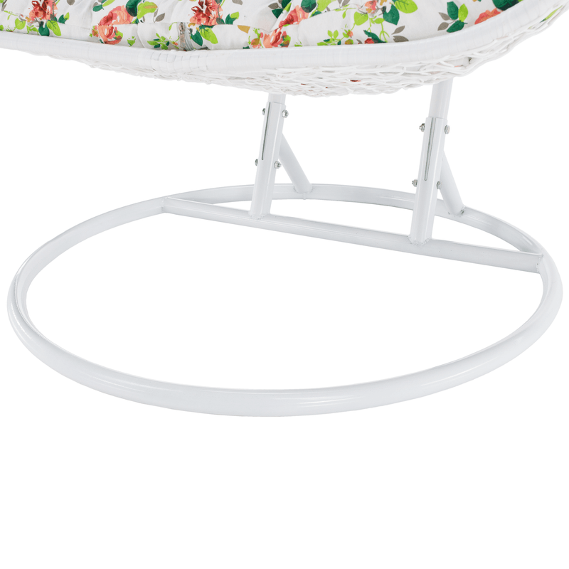 Casa si Gradina - Gradina si terasa - Mobilier exterior - Scaune si sezlonguri gradina - Scaun agatat dublu, alb/model floral, DALVEA 2 NEW - Infinity.ro