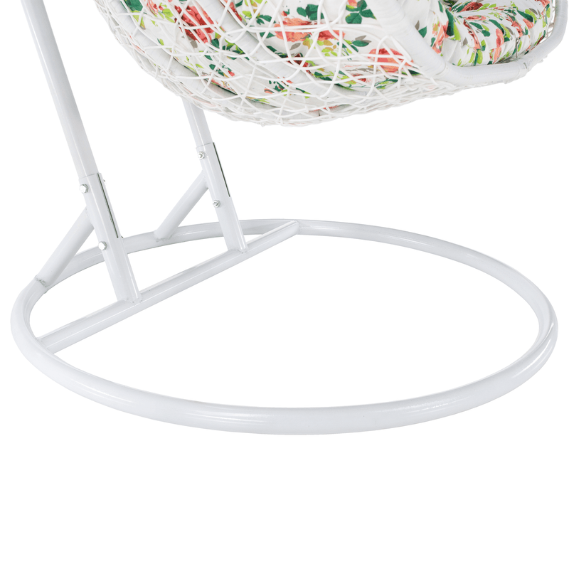 Casa si Gradina - Gradina si terasa - Mobilier exterior - Scaune si sezlonguri gradina - Scaun agatat dublu, alb/model floral, DALVEA 2 NEW - Infinity.ro