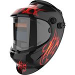 Casa si Gradina - Constructii - Scule electrice si accesorii - Accesorii aparate de sudura - Masca de sudura cu autoreglare a intensitatii luminoase, DIN 9-13, 92.5x42.5 cm, model flacari rosii, Strend Pro - Infinity.ro