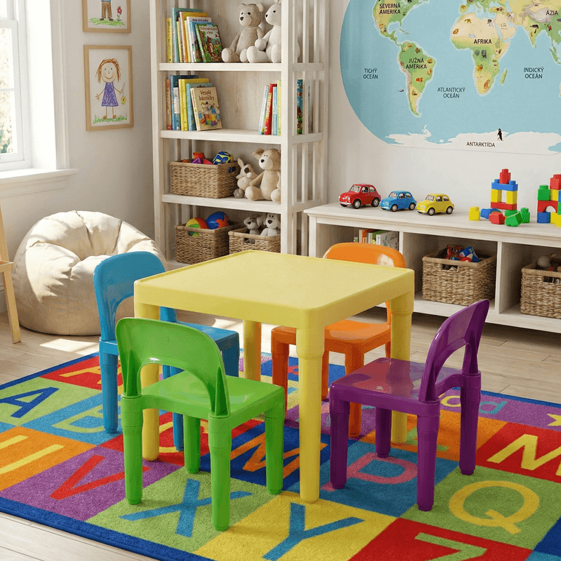 Casa si Gradina - Mobilier - Mobilier copii - Mobilier camera copiilor - Set pentru copii 1 + 4, multicolor, ZILBO - Infinity.ro