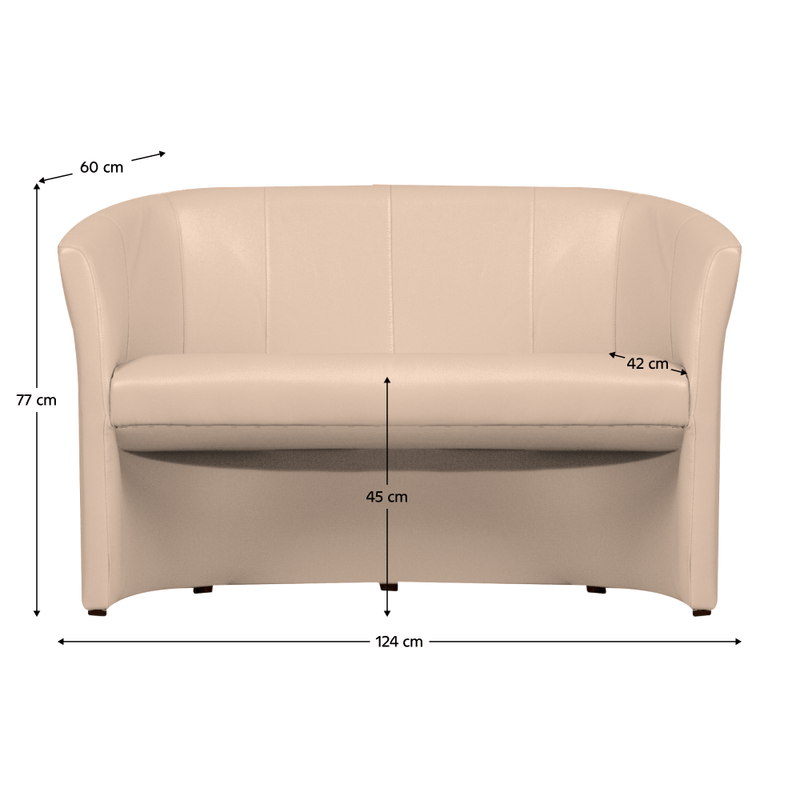 Casa si Gradina - Mobilier - Scaune si fotolii - Fotolii - Fotoliu de club dublu, piele ecologica bej, CUBA - Infinity.ro