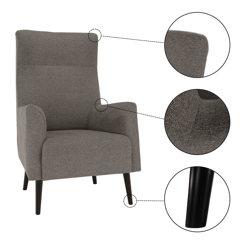 Casa si Gradina - Mobilier - Scaune si fotolii - Fotolii - Fotoliu cu urechi, gri/ negru, SAMY - Infinity.ro