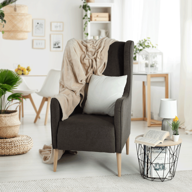 Casa si Gradina - Mobilier - Scaune si fotolii - Fotolii - Fotoliu aripi, maro/fag, BREDLY - Infinity.ro