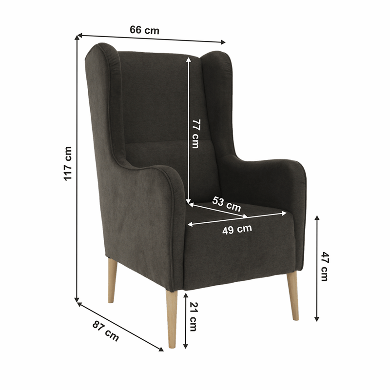 Casa si Gradina - Mobilier - Scaune si fotolii - Fotolii - Fotoliu aripi, maro/fag, BREDLY - Infinity.ro