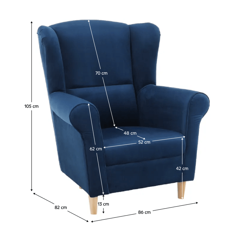 Casa si Gradina - Mobilier - Scaune si fotolii - Fotolii - Fotoliu, material albastru, CHARLOT - Infinity.ro