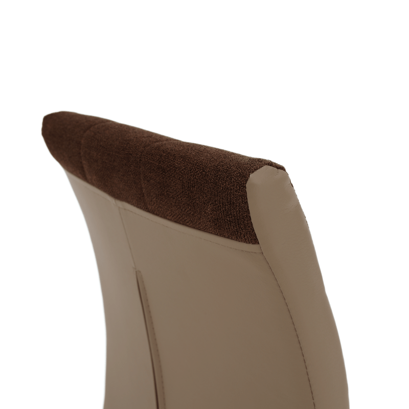 Casa si Gradina - Mobilier - Scaune si fotolii - Scaune - Scaun bucatarie, material textil maro/piele ecologica bej/crom, SALOMA NEW - Infinity.ro