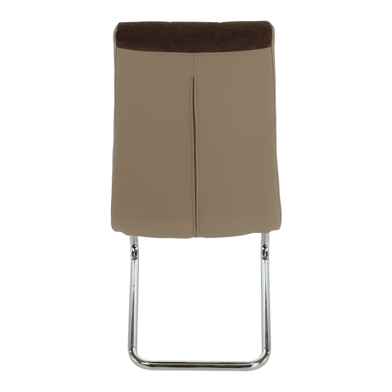 Casa si Gradina - Mobilier - Scaune si fotolii - Scaune - Scaun bucatarie, material textil maro/piele ecologica bej/crom, SALOMA NEW - Infinity.ro