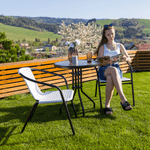 Casa si Gradina - Gradina si terasa - Mobilier exterior - Mese gradina - Masa gradina, otel negru/sticla securizata, BORGEN TYP 2 - Infinity.ro