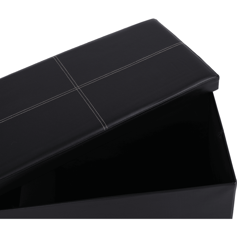 Casa si Gradina - Mobilier - Scaune si fotolii - Tabureti - Taburet pliabil, piele eco neagra, ZAMIRA - Infinity.ro