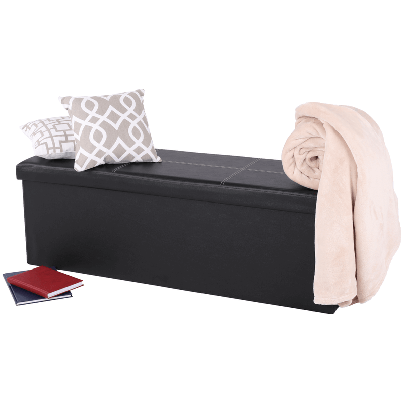 Casa si Gradina - Mobilier - Scaune si fotolii - Tabureti - Taburet pliabil, piele eco neagra, ZAMIRA - Infinity.ro