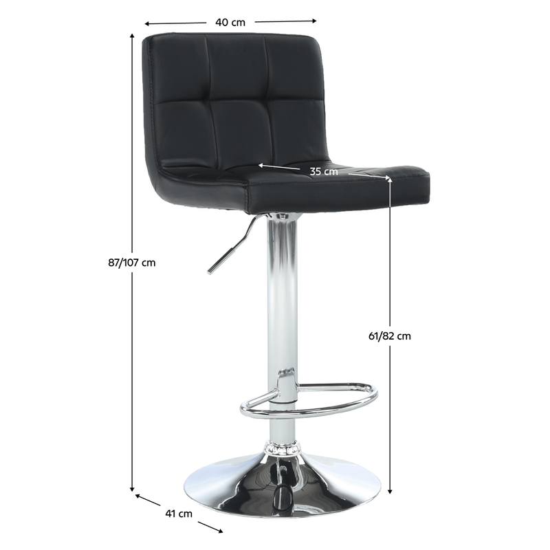 Casa si Gradina - Mobilier - Scaune si fotolii - Scaune - Scaun de bar, piele ecologica negru/crom, KANDY NEW - Infinity.ro