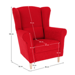 Casa si Gradina - Mobilier - Scaune si fotolii - Fotolii - Fotoliu, textil rosu, CHARLOT - Infinity.ro