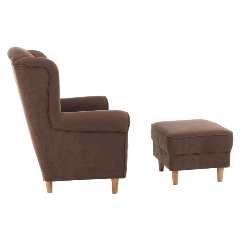 Casa si Gradina - Mobilier - Scaune si fotolii - Fotolii - Fotoliu cu taburet, material maro, ASTRID - Infinity.ro