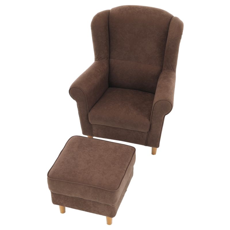 Casa si Gradina - Mobilier - Scaune si fotolii - Fotolii - Fotoliu cu taburet, material maro, ASTRID - Infinity.ro