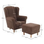 Casa si Gradina - Mobilier - Scaune si fotolii - Fotolii - Fotoliu cu taburet, material maro, ASTRID - Infinity.ro