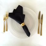 Casa si Gradina - Textile si covoare - Textile bucatarie - Servete si naproane - Set 10 servete de masa Kotonia Home, 27x40 cm, negru, 100% bumbac, Satin DeLux - Infinity.ro