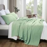 Casa si Gradina - Textile si covoare - Pături și cuverturi - Cuverturi - Cuvertura Kotonia Home - Waffle, 220x240 cm, 100% bumbac - verde fistic - Infinity.ro
