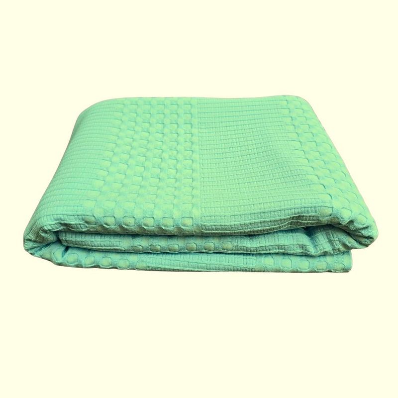 Casa si Gradina - Textile si covoare - Pături și cuverturi - Cuverturi - Cuvertura Kotonia Home - Waffle, 220x240 cm, 100% bumbac - verde fistic - Infinity.ro