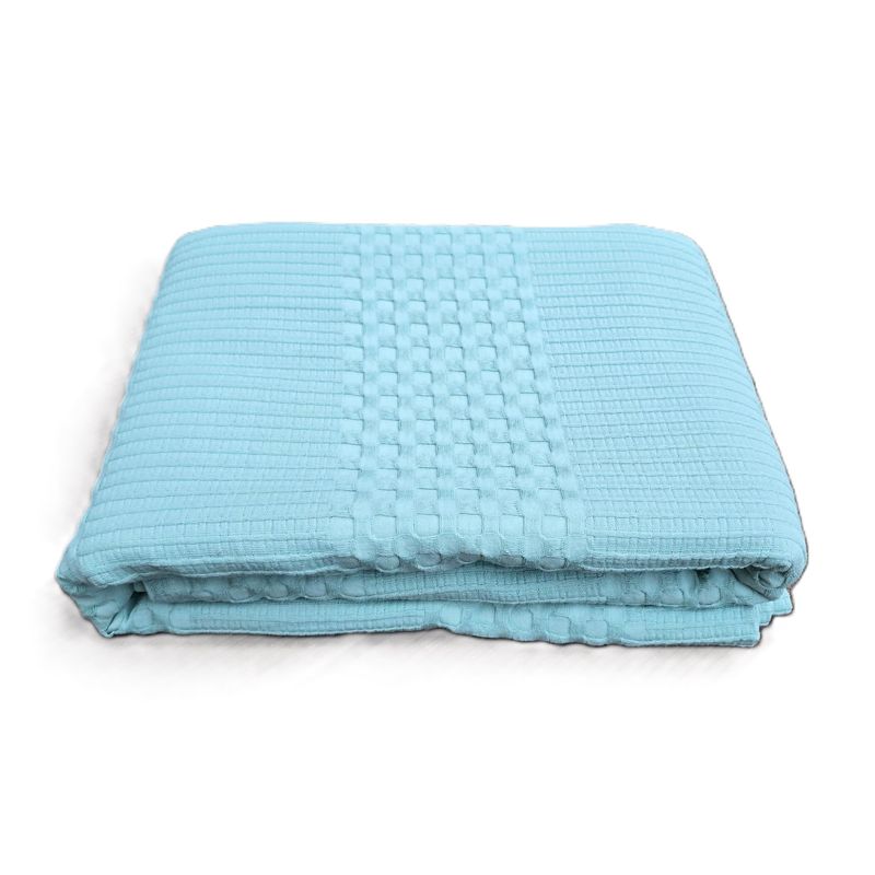 Casa si Gradina - Textile si covoare - Pături și cuverturi - Cuverturi - Cuvertura Kotonia Home - Waffle, 220x240 cm, 100% bumbac - bleu ciel - Infinity.ro