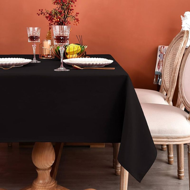 Casa si Gradina - Textile si covoare - Textile bucatarie - Fete de masa - Fata de masa Kotonia Home - 180x300 cm, Damasc Saten DeLux, 100% bumbac, negru - Infinity.ro