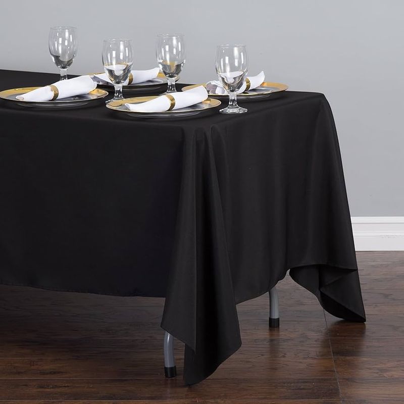 Casa si Gradina - Textile si covoare - Textile bucatarie - Fete de masa - Fata de masa Kotonia Home - 150x240 cm, Damasc Saten DeLux, 100% bumbac, negru - Infinity.ro