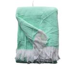 Casa si Gradina - Textile si covoare - Pături și cuverturi - Cuverturi - Cuvertura Old Fashion pentru pat dublu, dimensiunea 220x240 cm, 100% bumbac, zig-zag, verde kiwi cu franjuri - 26 - Infinity.ro