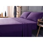 Casa si Gradina - Textile si covoare - Lenjerii de pat - Cearceafuri de pat - Husa de pat Kotonia Home, bumbac ranforce, mov, 90x200+20 cm - Infinity.ro
