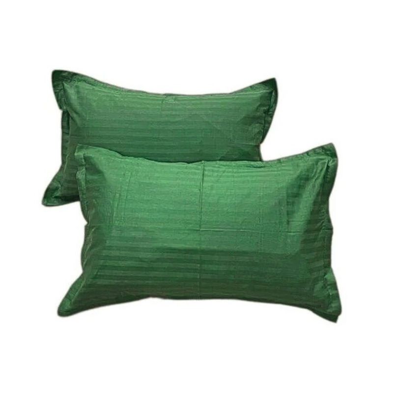 Casa si Gradina - Textile si covoare - Lenjerii de pat - Fete de perna - Set 2 fete de perna Kotonia Home Deco - Damasc Saten - 100% bumbac, dimensiune dungi 1 cm, 50x70 cm, verde smarald - Infinity.ro