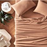 Casa si Gradina - Textile si covoare - Lenjerii de pat - Cearceafuri de pat - Husa pat Kotonia Home, bumbac ranforce, cacaou, 90x200+20 cm - Infinity.ro