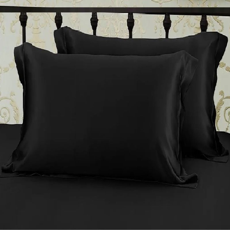 Casa si Gradina - Textile si covoare - Lenjerii de pat - Seturi de lenjerie - Lenjerie de pat 4 piese Kotonia Home Hotel King Size, 100% bumbac, Damasc DeLux Saten, negru - Infinity.ro