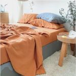 Casa si Gradina - Textile si covoare - Lenjerii de pat - Cearceafuri de pat - Cearceaf de pat Kotonia Home, 100% bumbac, ranforce color uni, 150x240 cm, cacao - Infinity.ro