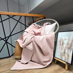 Casa si Gradina - Textile si covoare - Pături și cuverturi - Cuverturi - Cuvertura Kotonia Home - Waffle, 220x240 cm, 100% bumbac - roz ars pal - Infinity.ro