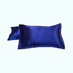 Casa si Gradina - Textile si covoare - Lenjerii de pat - Fete de perna - Set 2 fete de perna Kotonia Home Damasc Saten DeLux, 50×70 cm, 100% bumbac, bleu royal - Infinity.ro