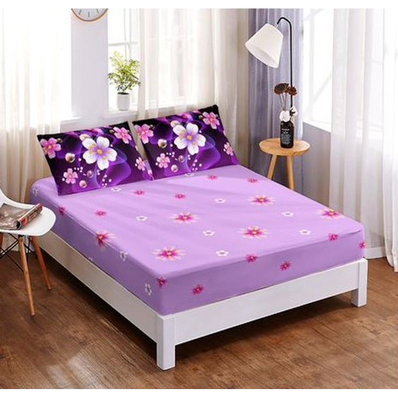 Casa si Gradina - Textile si covoare - Lenjerii de pat - Seturi de lenjerie - Lenjerie de pat 6 piese finet gros cu elastic, XXL - Model floral, YoYo, 30 - Infinity.ro
