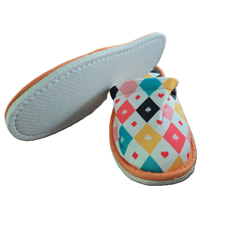 Fashion, accesorii si bijuterii - Femei - Incaltaminte femei - Slapi si papuci femei - Papuci de casa Kotonia Home - masura 38-40, decor Cards - Infinity.ro