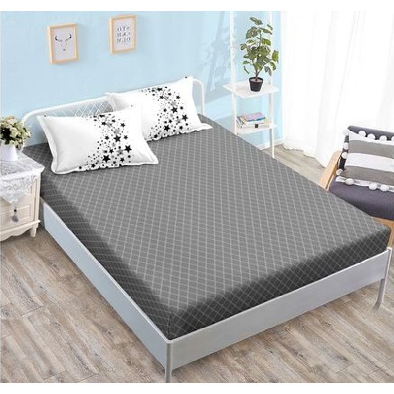 Casa si Gradina - Textile si covoare - Lenjerii de pat - Seturi de lenjerie - Lenjerie de pat 6 piese finet gros cu elastic, XXL - Model geometric, YoYo, 02 - Infinity.ro