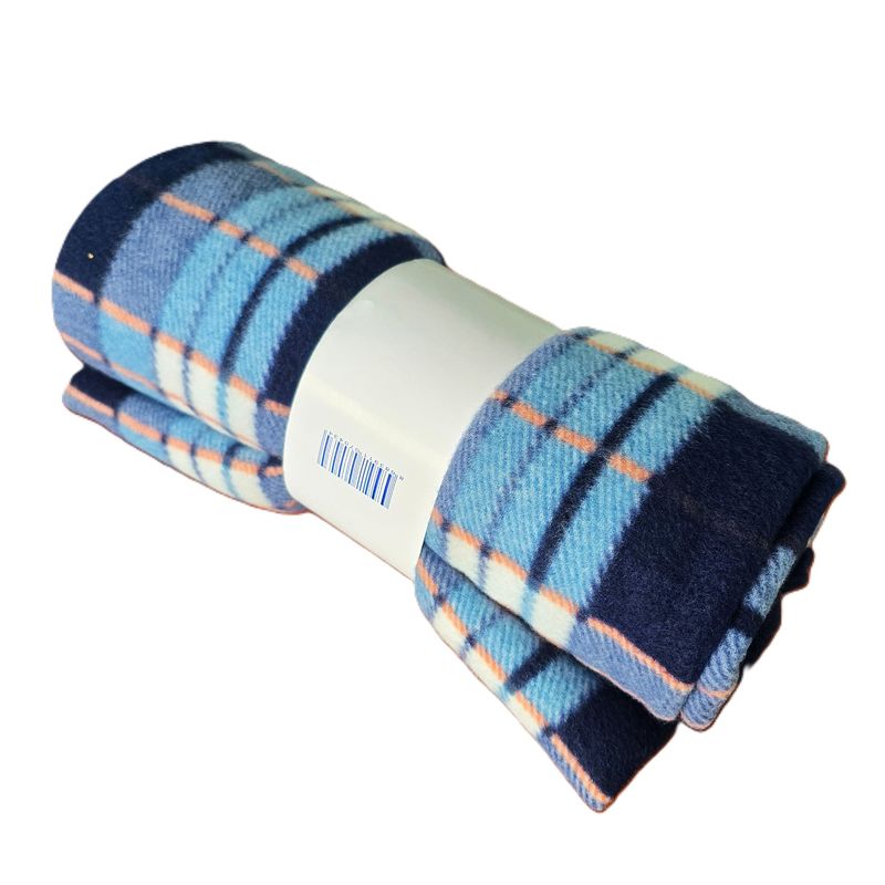 Casa si Gradina - Textile si covoare - Pături și cuverturi - Pături - Patura polar Kotonia Home - Decor geometric, cu doua fete, 130x180 cm, bleumarin cu alb - 01 - Infinity.ro