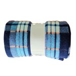 Casa si Gradina - Textile si covoare - Pături și cuverturi - Pături - Patura polar Kotonia Home - Decor geometric, cu doua fete, 130x180 cm, bleumarin cu alb - 01 - Infinity.ro