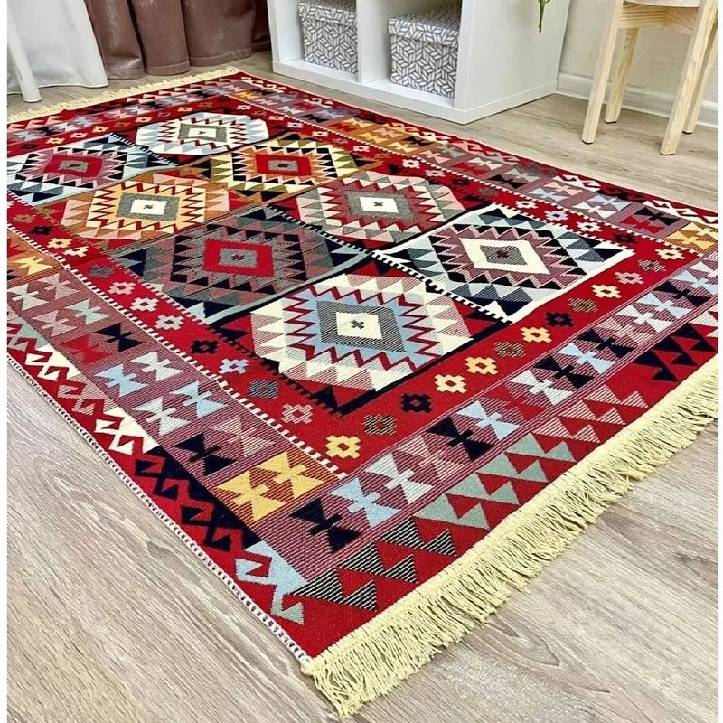 Casa si Gradina - Textile si covoare - Covoare - Covoare casa - Covor cu tesatura plata cu decor traditional - Kilim cu doua fete, 80x150 cm - 01 - Infinity.ro