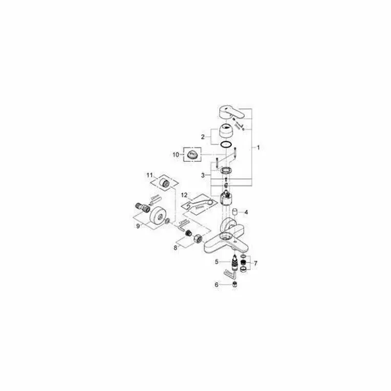 Casa si Gradina - Sanitare - Lavoar baie si accesorii - Baterii sanitare - Baterie cada - dus Grohe Eurostyle Cosmopolitan crom lucios - Infinity.ro
