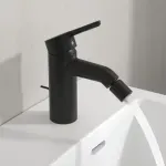 Casa si Gradina - Sanitare - Lavoar baie si accesorii - Baterii sanitare - Baterie bideu Villeroy&Boch Skyla monocomanda negru mat - Infinity.ro