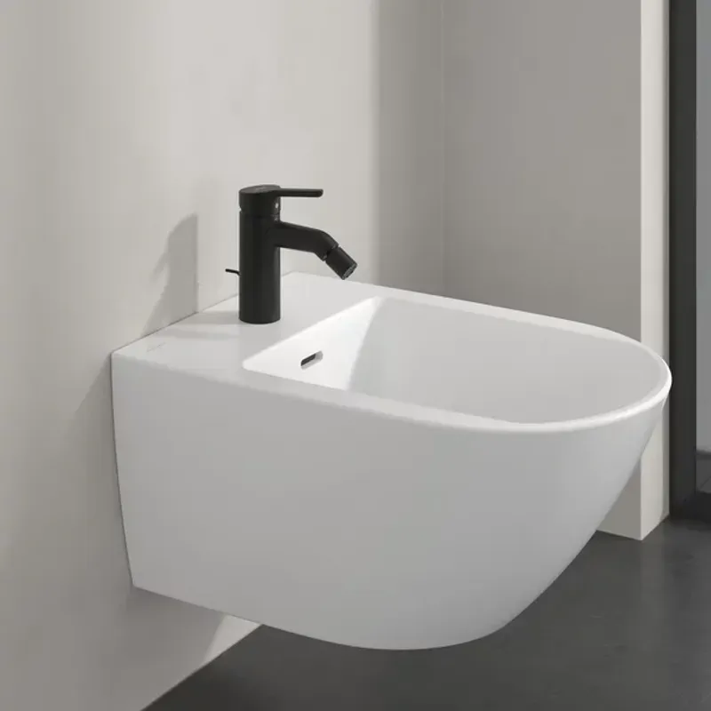 Casa si Gradina - Sanitare - Lavoar baie si accesorii - Baterii sanitare - Baterie bideu Villeroy&Boch Skyla monocomanda negru mat - Infinity.ro
