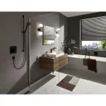 Casa si Gradina - Sanitare - Lavoar baie si accesorii - Baterii sanitare - Baterie cada - dus incastrata Hansgrohe Vivenis negru mat fara corp ingropat - Infinity.ro