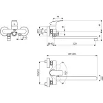 Casa si Gradina - Sanitare - Lavoar baie si accesorii - Baterii sanitare - Baterie cada Ideal Standard Ceraflex B1741, aparenta, monocomanda, pipa lunga, diverter, pivotanta, crom - Infinity.ro