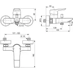 Casa si Gradina - Sanitare - Lavoar baie si accesorii - Baterii sanitare - Baterie cada Ideal Standard Tesi A6583, 1/2'', aparenta, monocomanda, diverter, cartus ceramic, limitator, crom - Infinity.ro